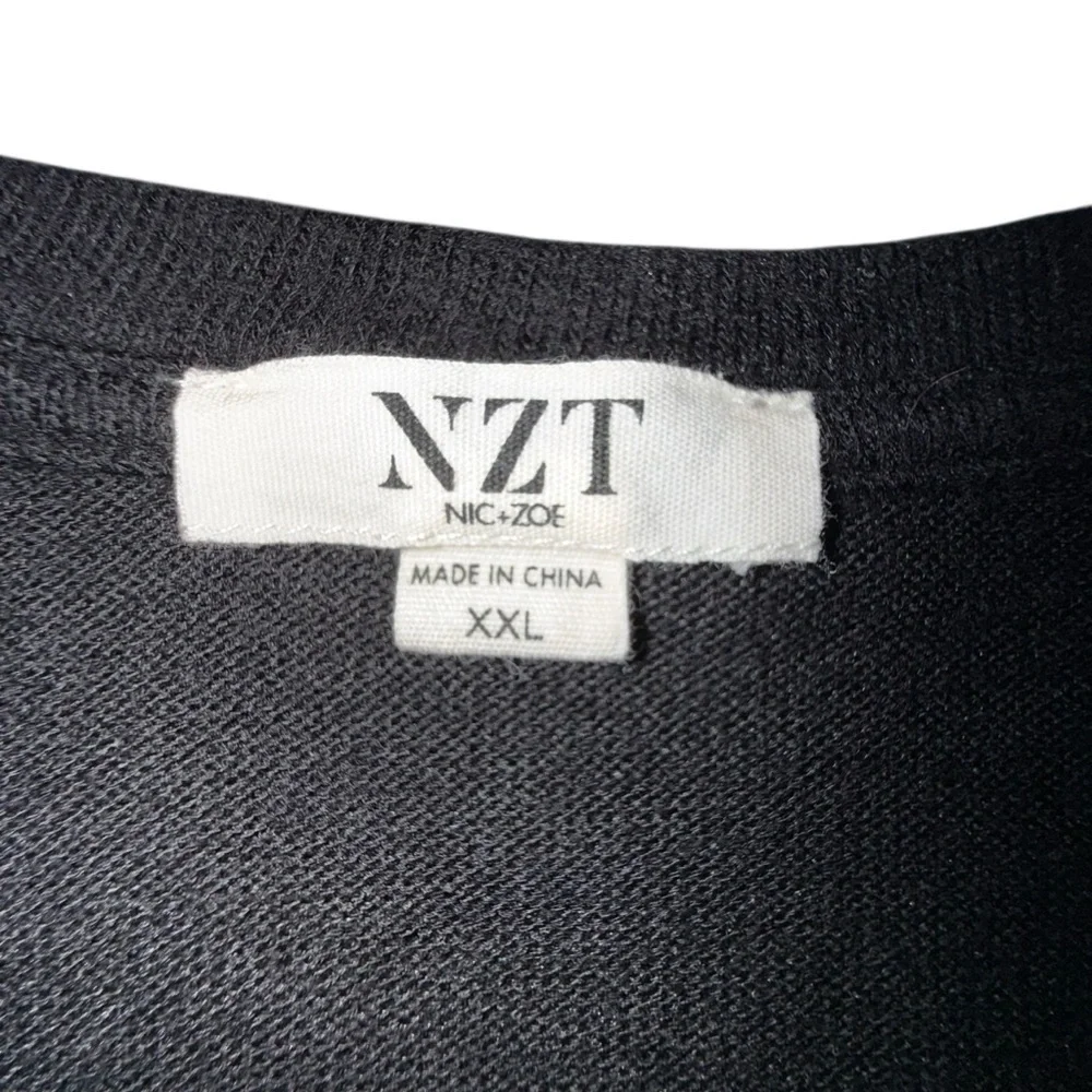 NZT by NIC+ZOE V-Neck Sweet Dreams Long Sleeve Top - XXL Black - Picture 7 of 12